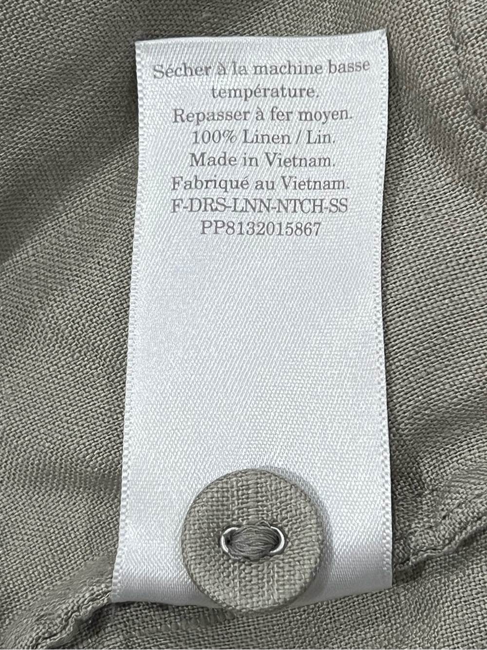Everlane Seagrass Green Linen Notch Workwear Shirtdress Size Medium - Picture 14 of 15